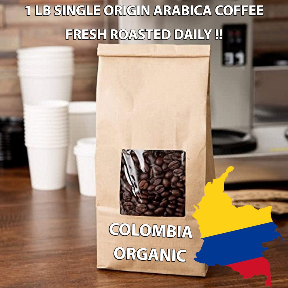 1 LB COLOMBIA EXCELSO SAMPLE ROASTED COFFEE WHOLE BEAN, GROUND – ARABICA ORGANIC