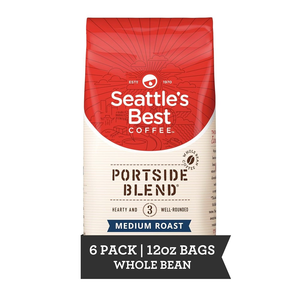 Seattle Best Coffee Portside Blend Medium Roast Whole Bean Coffee 12 Ounce
