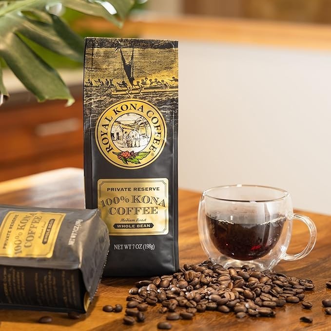 Royal Kona Coffee 100% Kona Coffee Private Reserve WHOLE BEAN Medium Roast 7oz