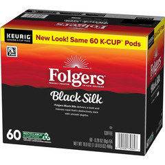 Folgers Black Silk Coffee, Dark Roast, Keurig K-Cup 10 Count (Pack of 6)