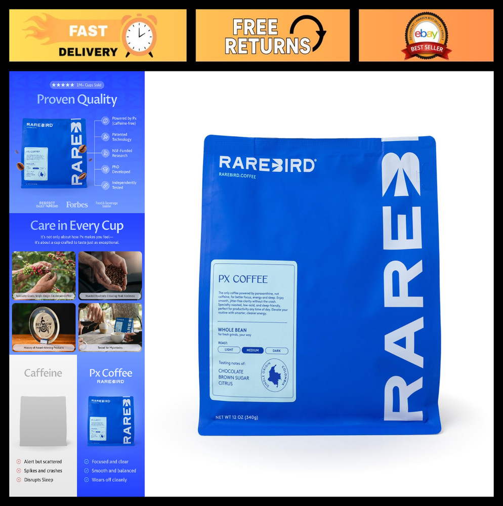 Medium Roast Whole Bean Coffee – Specialty Grade, Smooth Energy, Sleep-Friendly