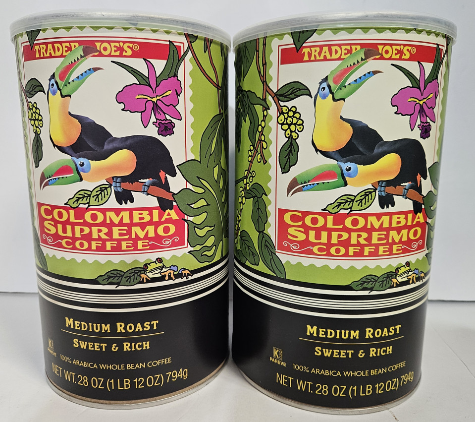 Trader Joe’s Colombia Supremo Medium Roast Whole Bean Coffee 28oz 794g (2 Rolls)