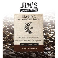 Jim?s Organic Coffee Witches Brew Whole Bean Very Dark Roast 11 oz Bag