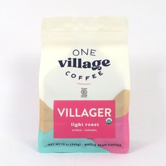 One Village Coffee, Villager, Light Roast, Whole Bean, Organic 12 oz, BB: 3/2026