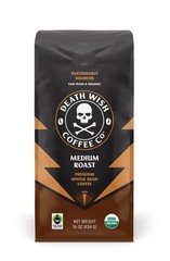Death Wish Coffee Organic & Fair Trade Medium Roast Ground Coffee – 16oz, High C