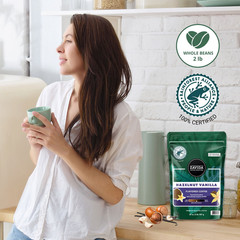 2 Pack – Zavida Coffee Whole Bean Coffee, Hazelnut Vanilla, 32 oz. FREE SHIPPING