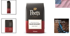 Exceptional 100% Arabica Coffee – Peet’s Major Dickason’s Dark Roast, 18 Ounce
