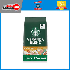 Starbucks Whole Bean Blonde Roast Coffee, Veranda Blenda, 100% Arabica, 6 bags