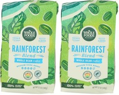 Rainforest Blend Medium-Dark Roast Whole Bean Coffee Cocoa Caramel & Toasted