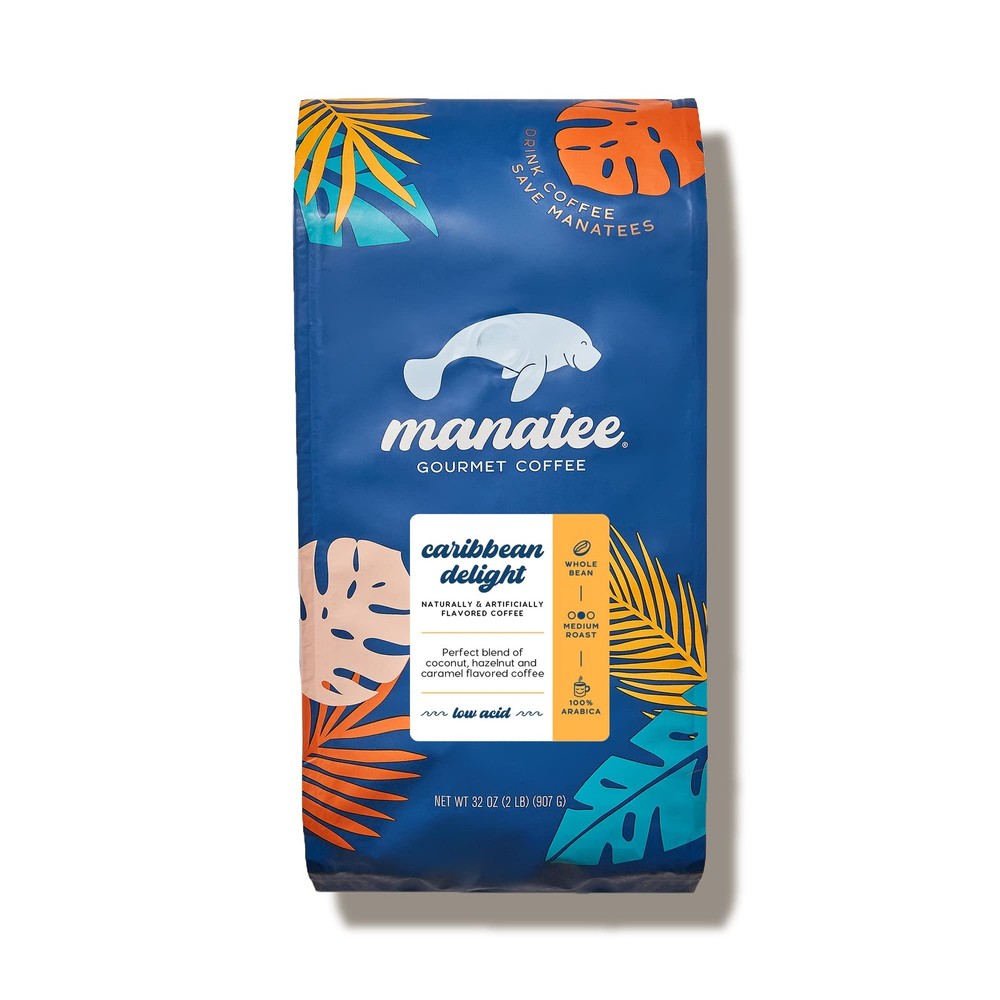 Manatee Gourmet Coffee, Whole Bean, Medium Roast, 32 Ounce (Pack of 1)