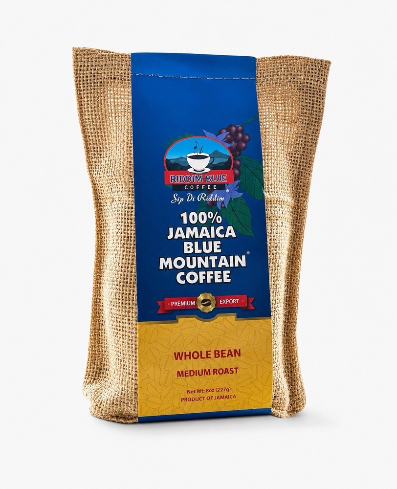 Jamaican Riddim Di Blue 100% Blue Mountain Whole Bean Roasted (Medium)Coffee 8oz