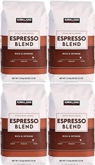 4 PACK – Kirkland Signature Espresso Blend Coffee, Dark Roast, Whole Bean, 2.5lb