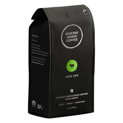 Coffee, Kick Ass, Dark Roast, Whole Bean, Certified Organic, Fairtrade, Kosher C