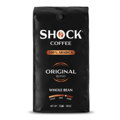 Shock Coffee Whole Bean the Strongest Caffeinated All-Natural Coffee 1 Pound