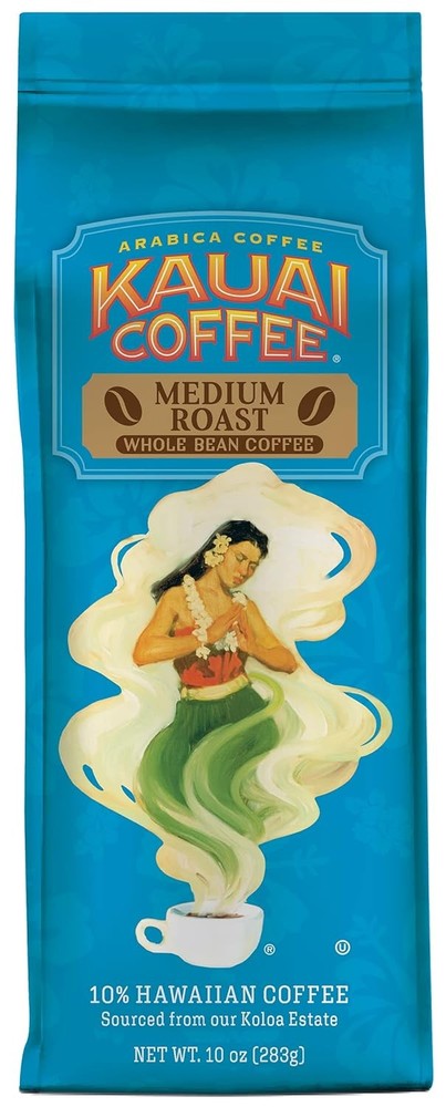 Kauai Coffee Koloa Estate Medium Roast – Whole Bean 10 Ounce (Pack of 1)