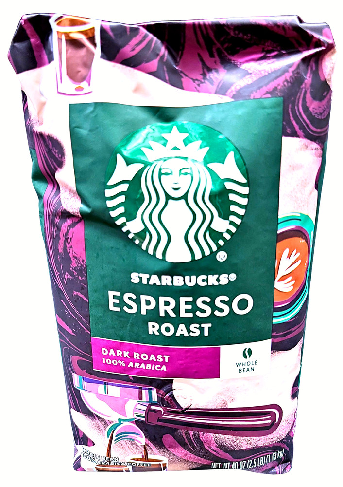 Starbucks Whole Bean Coffee Espresso Roast Dark 40 oz EXP 05/2026