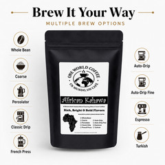 Africa Origin African Speciality Coffee Medium Dark Roast Whole Bean or Ground