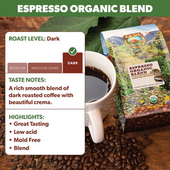 Low Acid Organic Coffee – Whole Bean, Mold-Free & Stomach Friendly by , Espresso