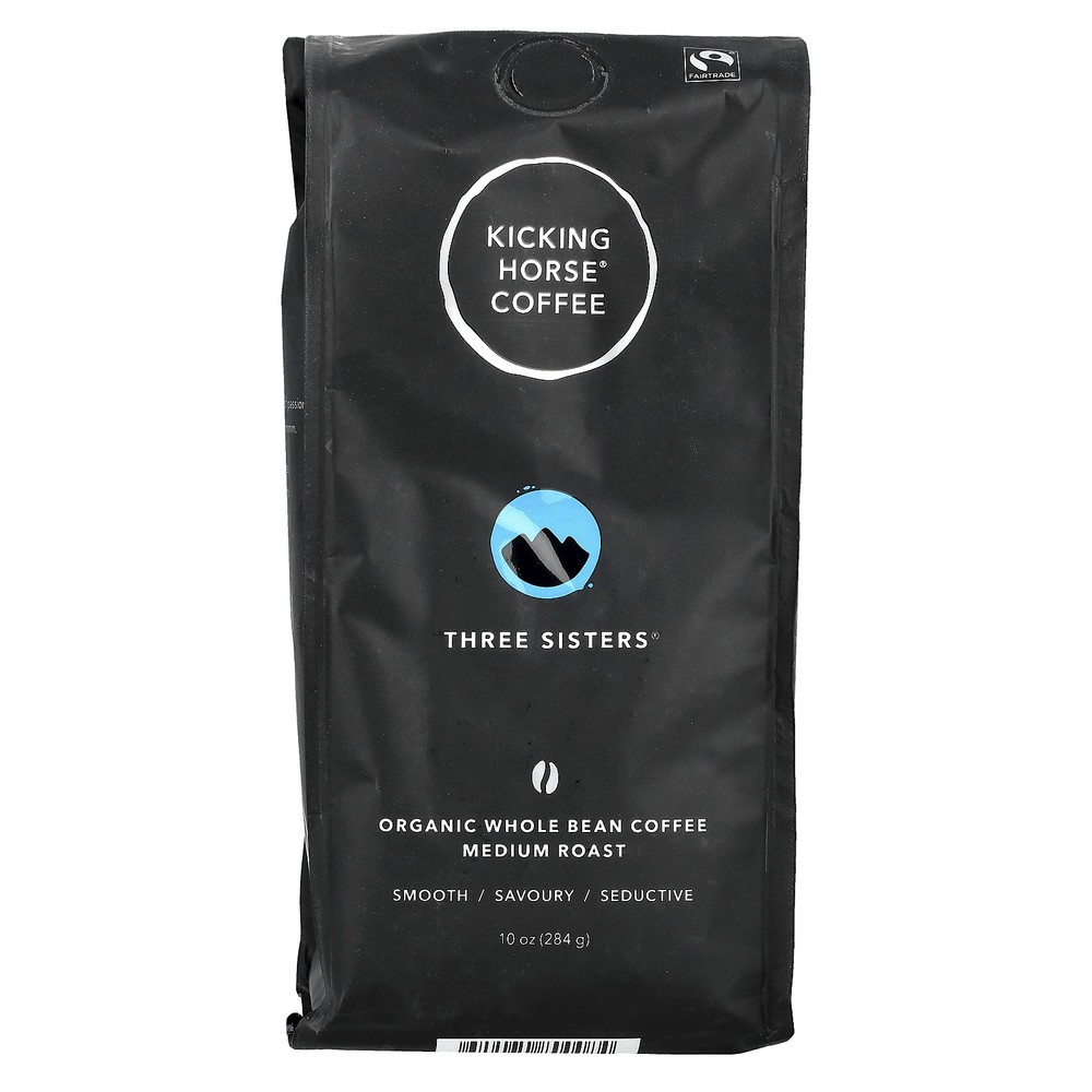 Kicking Horse Three Sisters Medium Whole Bean Coffee 10 oz 284 g Fair Trade,