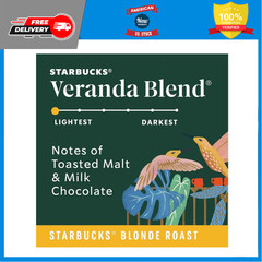 Starbucks Whole Bean Blonde Roast Coffee, Veranda Blenda, 100% Arabica, 6 bags
