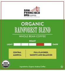 3 lbs, San Francisco Bay Organic Rainforest Blend Whole Bean Coffee, ( 1361 g )