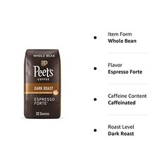 Peet’s Coffee, Dark Roast Whole Bean Coffee – Espresso 32 Ounce (Pack of 1)