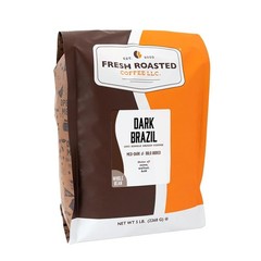 Fresh Roasted Coffee, Dark Brazil Whole Bean 80 Ounce (Pack of 1), Coffee