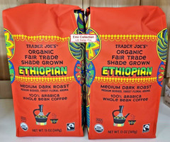 Trader Joe’s Organic Ethiopian Medium Dark Roast Whole Beean Coffee (2 Bags)