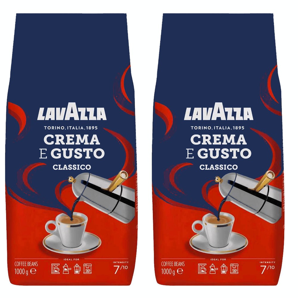 2 KG Lavazza Crema E Gusto Coffee Beans Strength: 7/10 Round & Intense Aroma