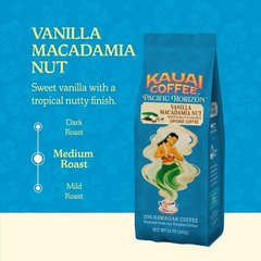 Kauai Hawaiian Vanilla Macadamia Nut Ground Coffee 10oz Bag – Rich Blend