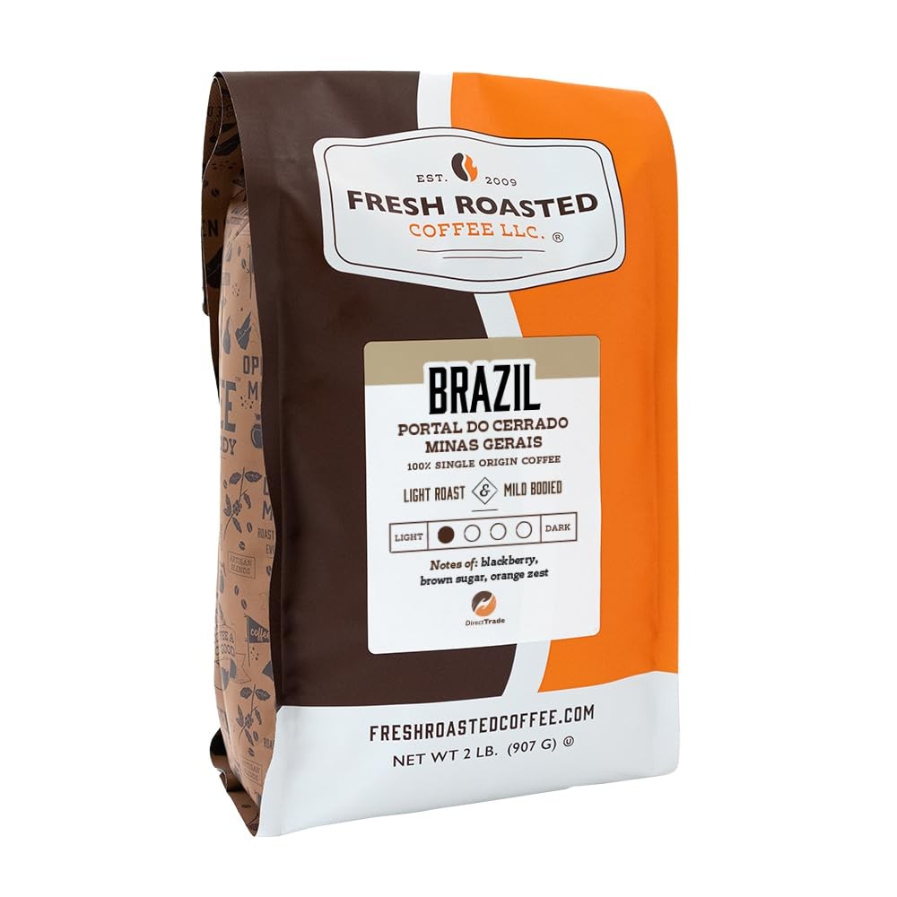 2 lb Brazil Minas Gerais Whole Bean Coffee Light Roast Kosher Certified