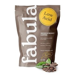 Fabula Low Acid Coffee Beans Whole, USDA Organic Coffee Beans Medium Roast – Non