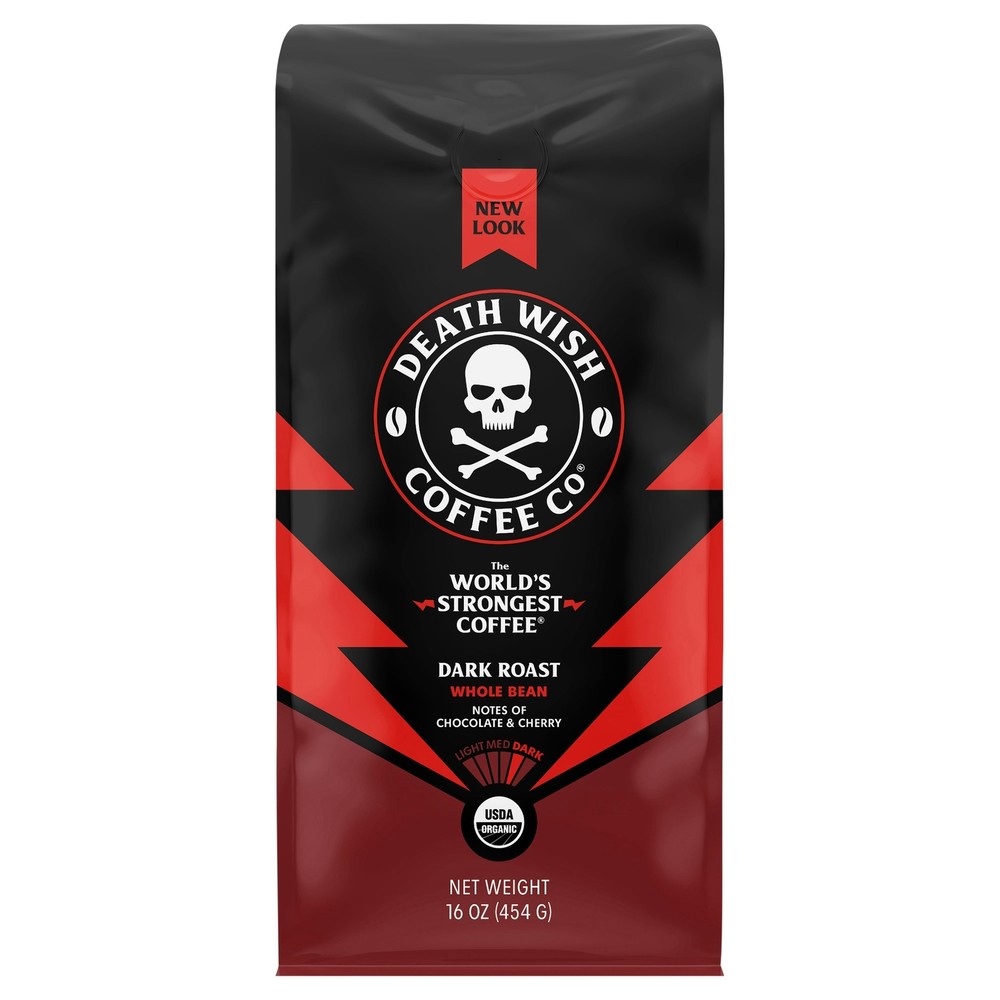 Death Wish Coffee Coffee Whole Bn 16Oz Bag 1 Lb (Pack Of 6)