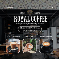 Royal Whiskey Barrel Aged Freshly Roasted Single Origin Coffee, (Whiskey Barrel