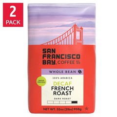 2 PACK- San Francisco Bay DECAF French Roast Whole Bean Coffee 2 lb (Total 4 lb)