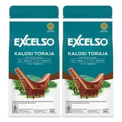 EXCELSO Indonesia Coffee Kalosi Toraja 200g Pack of 2 Whole Beans or Ground