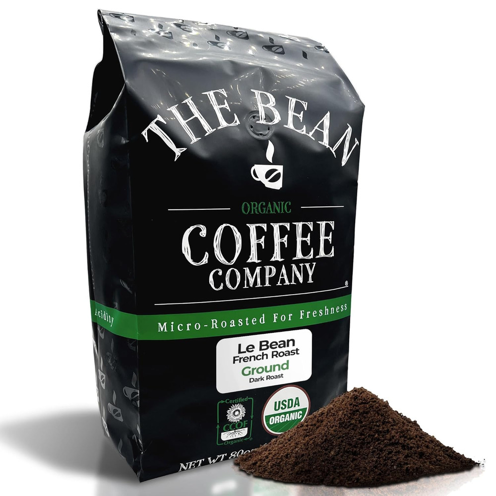 The Bean Organic Coffee Company Le Bean, Dark French Roast, Ground Coffee, 5-Pou