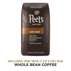 Peet’s Major Dickason’s Blend Dark Roast Whole Bean Coffee 18 Ounce Bag