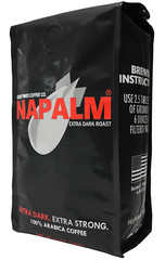 Napalm Coffee, EXTRA DARK ROAST, Ground Bagged Coffee 100% Arabica, 12 Ounce Bag