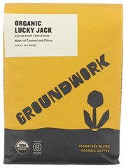 Groundwork Lucky Jack Medium Roast Organic Whole Bean Coffee 12 Oz 6 Pack