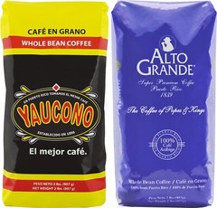 Alto Grande Medium-Dark Roast, Yaucono Medium Roast, Whole Bean Coffee 2 lb Bags