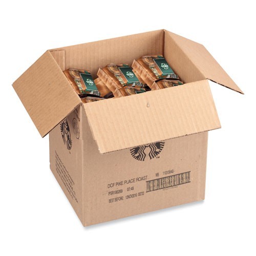 Starbucks Whole Bean Coffee, Decaffeinated, Pike Place, 1 lb, Bag, 6/Carton
