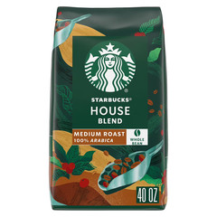 Starbucks House Blend Medium Roast Whole Bean Coffee 40 oz Premium Arabica Beans