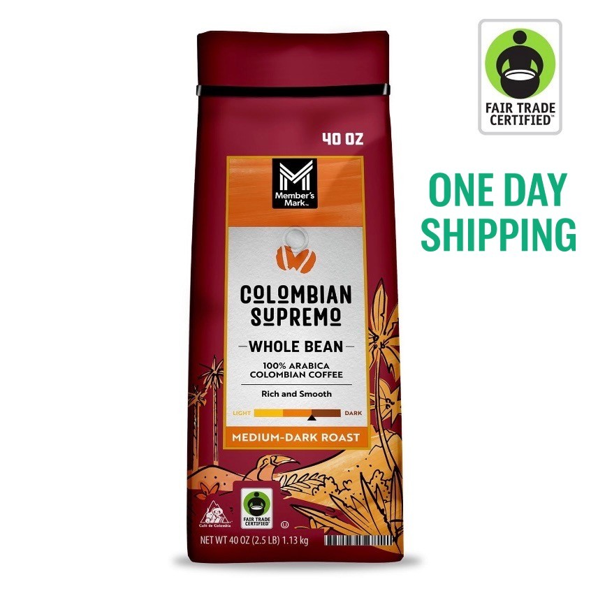 Member’s Mark Colombian Supremo Whole Bean Coffee, 40 oz