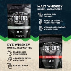 Bourbon Whiskey Barrel Aged Coffee Box Set 4 Bag Sampler Ground 4 OZ Pack 4