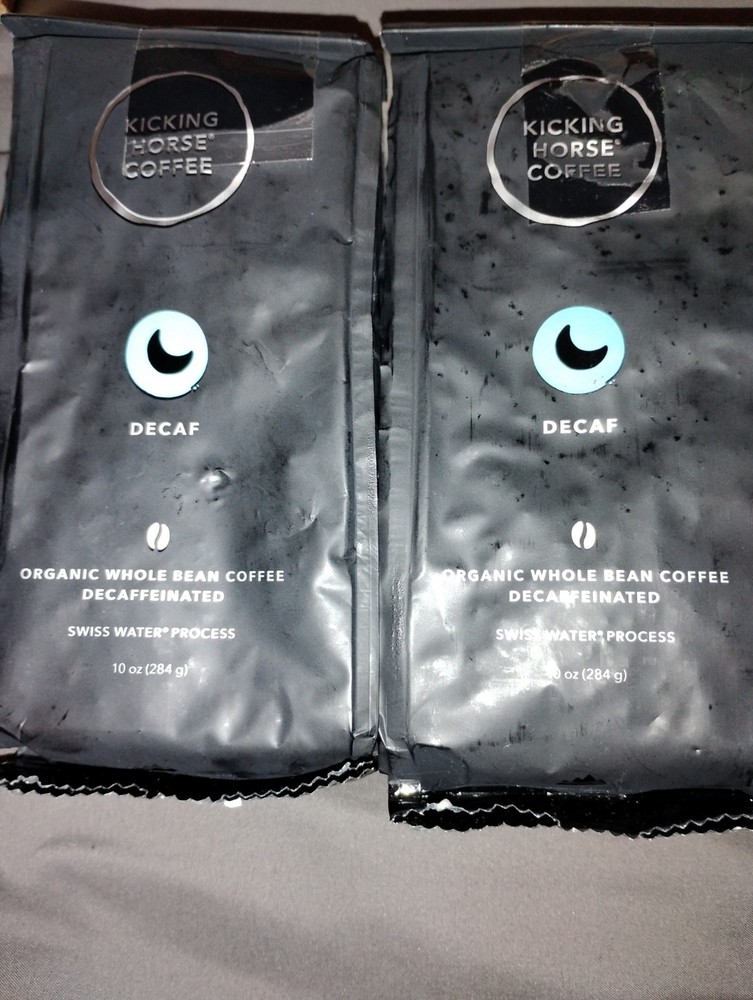 2 Kicking Horse Coffee Decaf Swiss Water Process Whole Bean, Dark Roast 10oz