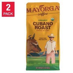Mayorga Café Roast, USDA Organic, Dark Roast, Whole Bean Coffee 2lbs 2-pk