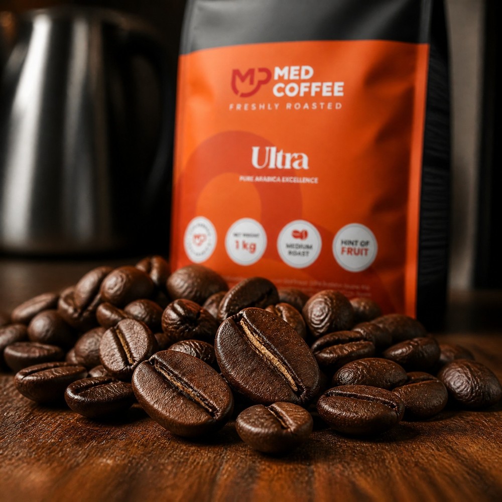 Rich Arabica coffee beans; package weight: 1 kilogram