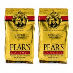 Pear’s Chocolate Raspberry Ground Coffee | Pack of 2 | 8 oz | Brenmar