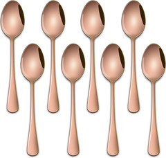 5.5 Inch Rose Gold Coffee & Tea Spoons,Set of 8 Stainless Steel Copper Small Dem